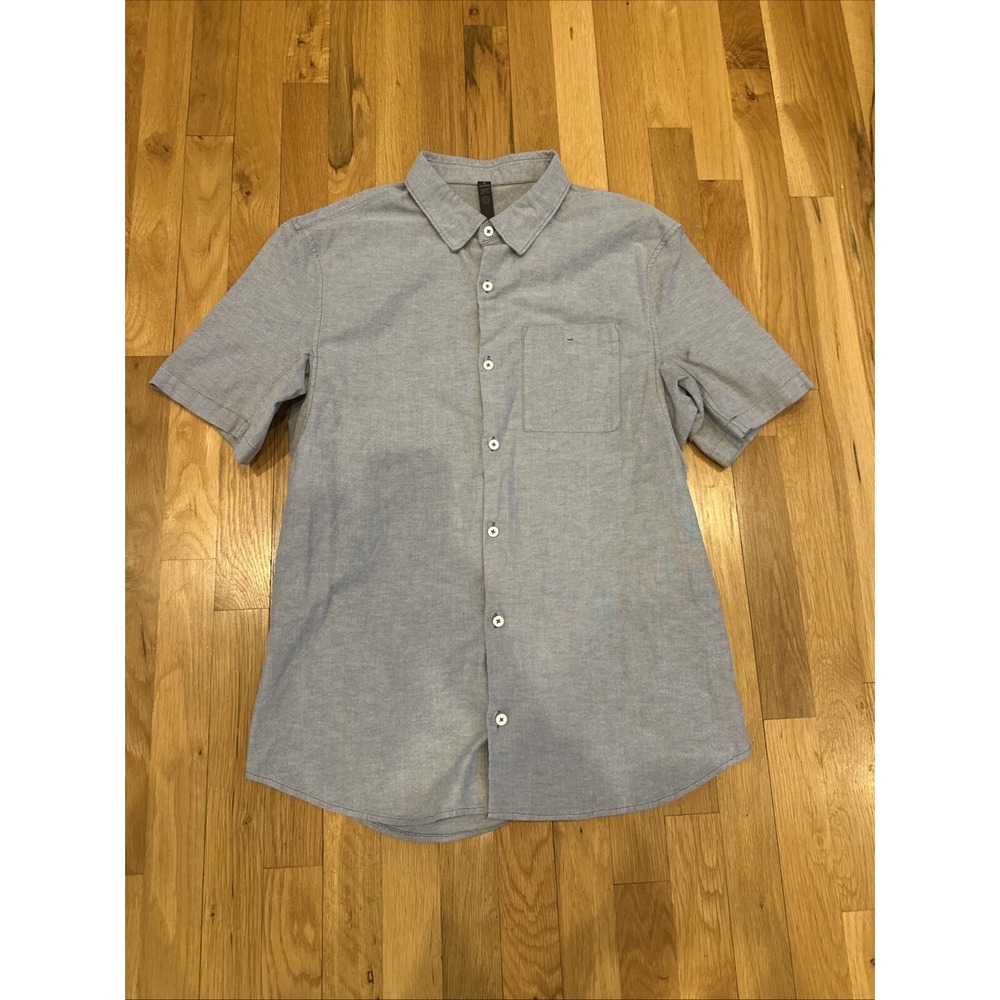 Lululemon‎ Button Shirt Stretch Blue Front Pocket Live In Practice Casual